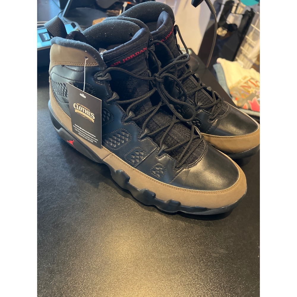 Air Jordan 9 Retro Olive 2012 Black Light Olive Varsity Red 302370-020 Mens